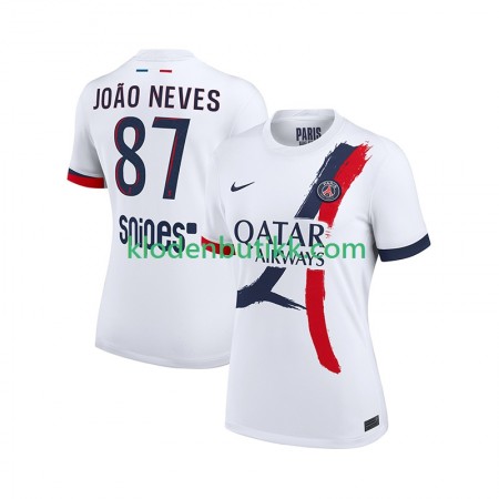 Paris Saint-Germain Joao Neves 87 Borte Fotballdrakt 2025/26 Kortermet